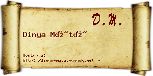Dinya Máté névjegykártya