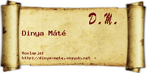 Dinya Máté névjegykártya